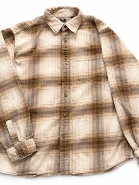 Uniqlo Brown Plaid Flannel Shirt XL 100% Cotton